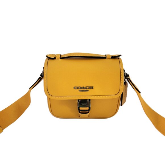 Coach CBH56 Racer Crossbody Calf Leather C Webbing Sport Strap Buttercup - Picture 1 of 9